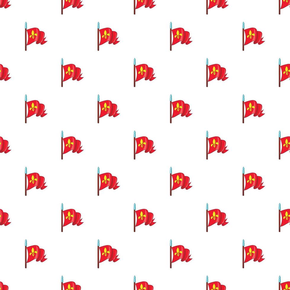 Medieval knight flag pattern, cartoon style vector