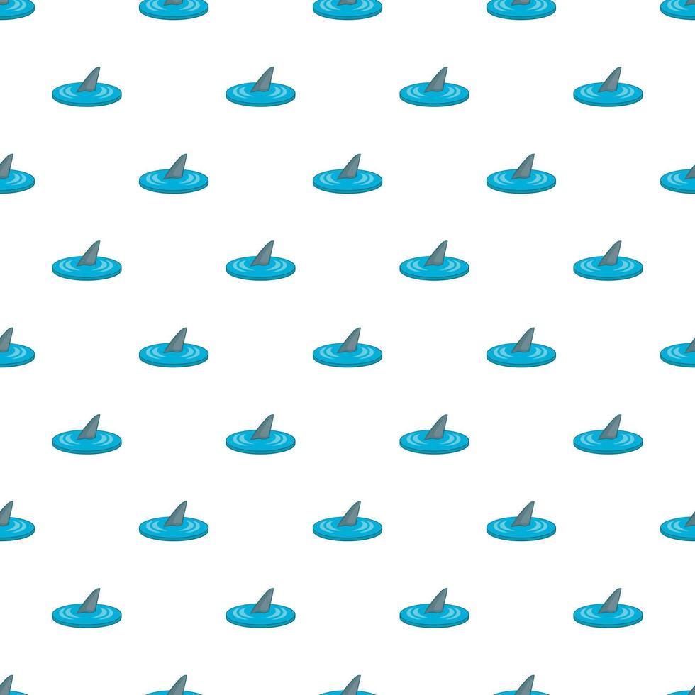 Shark in the sea pattern, cartoon style vector