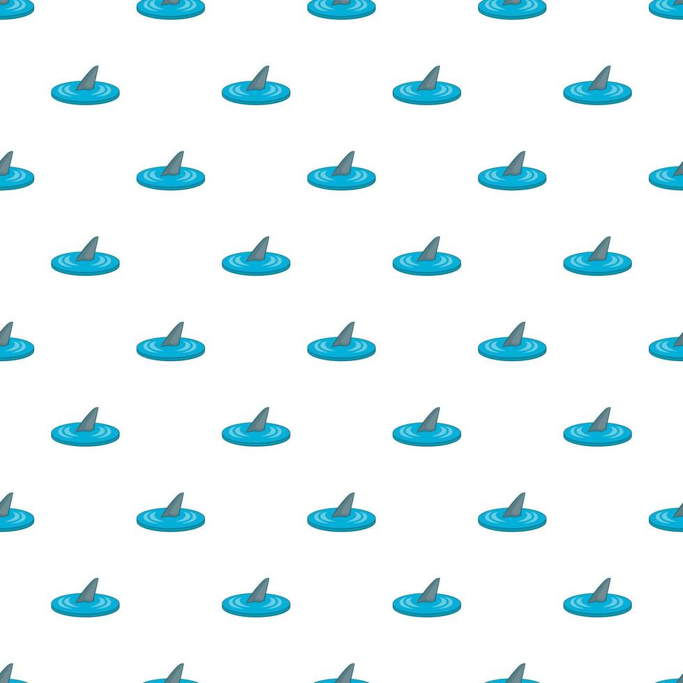 Shark in the sea pattern, cartoon style vector