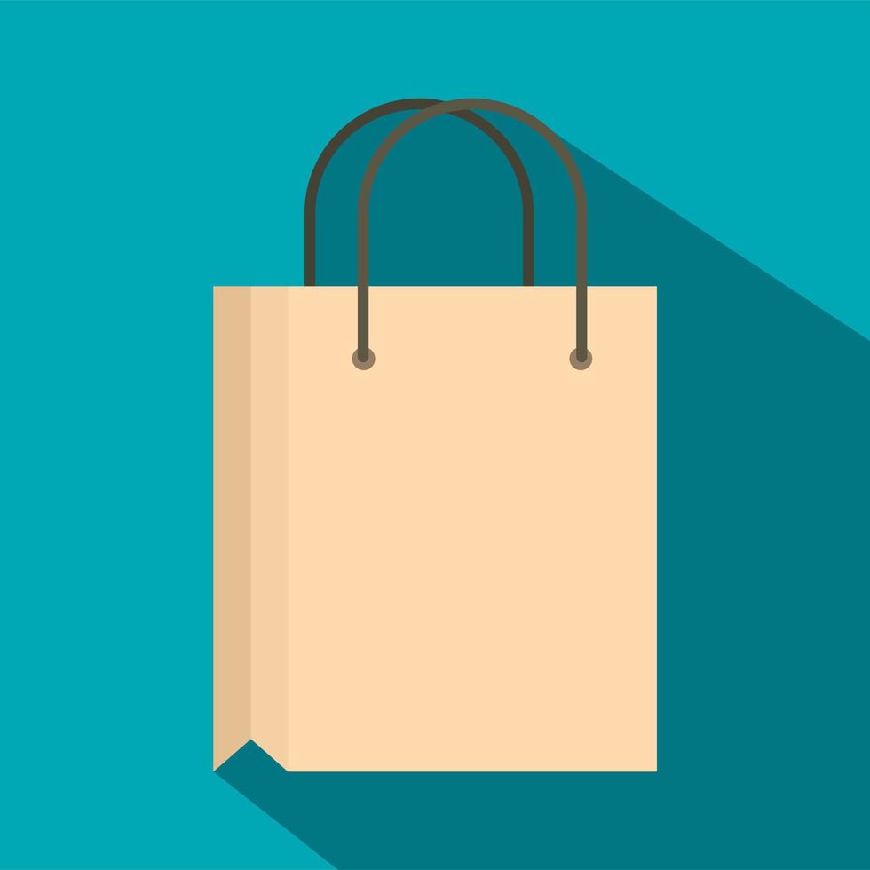 Shopping bag icon, flat style vector