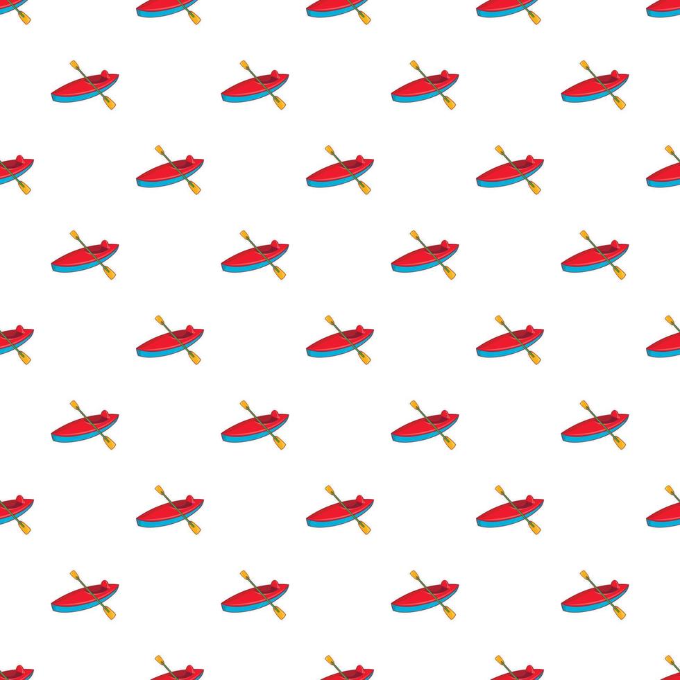 Kayak pattern, cartoon style vector