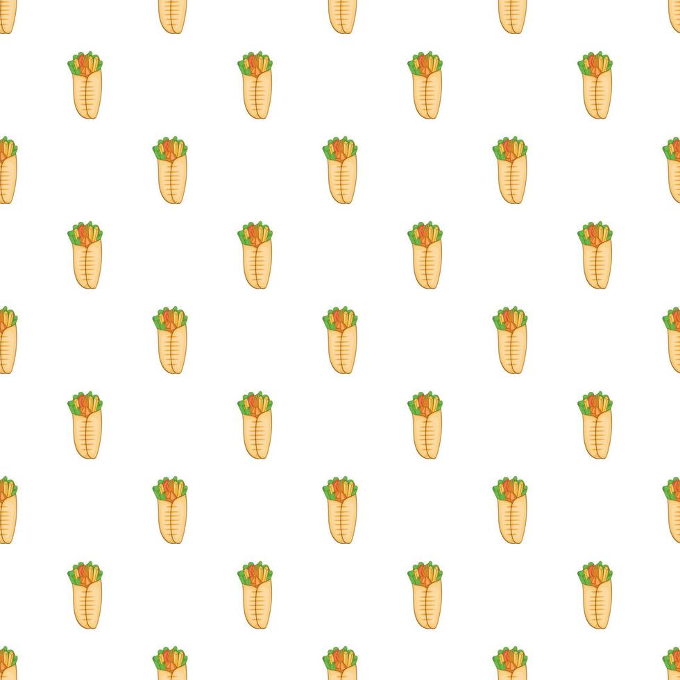 Shawarma, pattern, cartoon style vector