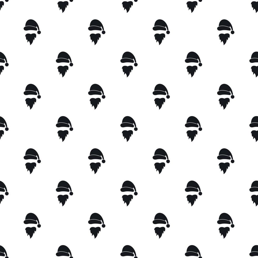 Santa hat and beard pattern, simple style vector