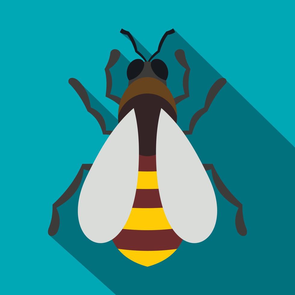 icono de abeja, estilo plano vector