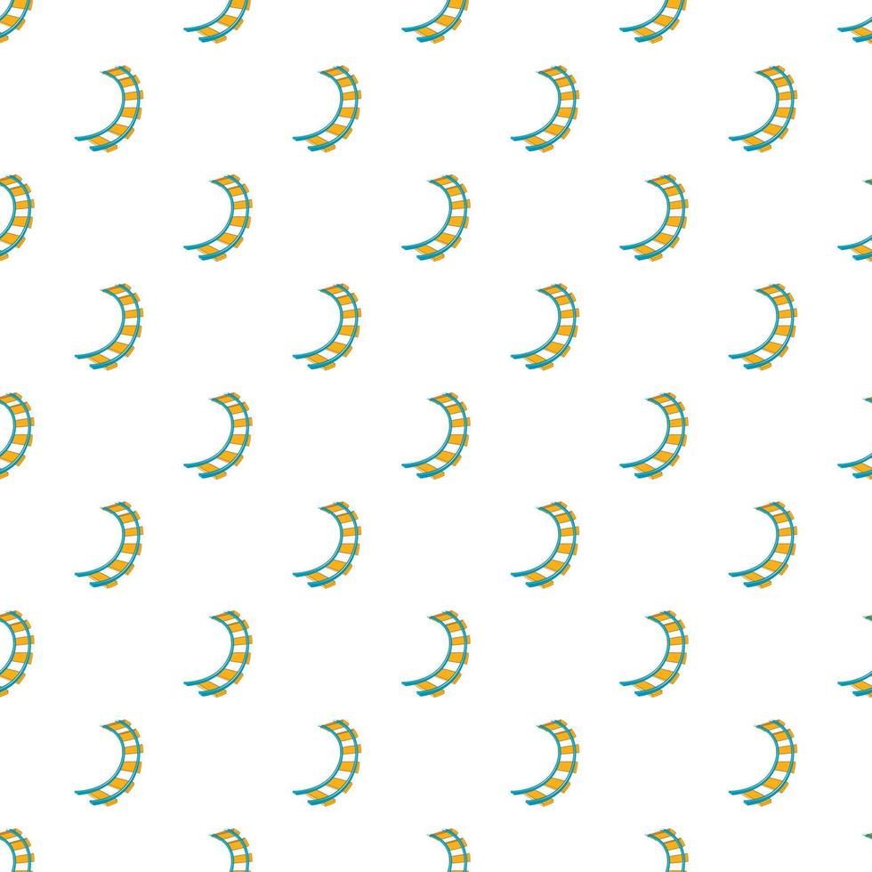 Railroad pattern, cartoon style vector
