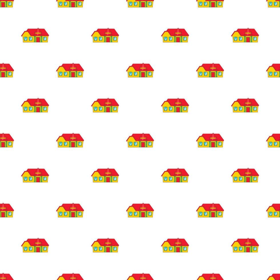 Large single storey house pattern, cartoon style vector