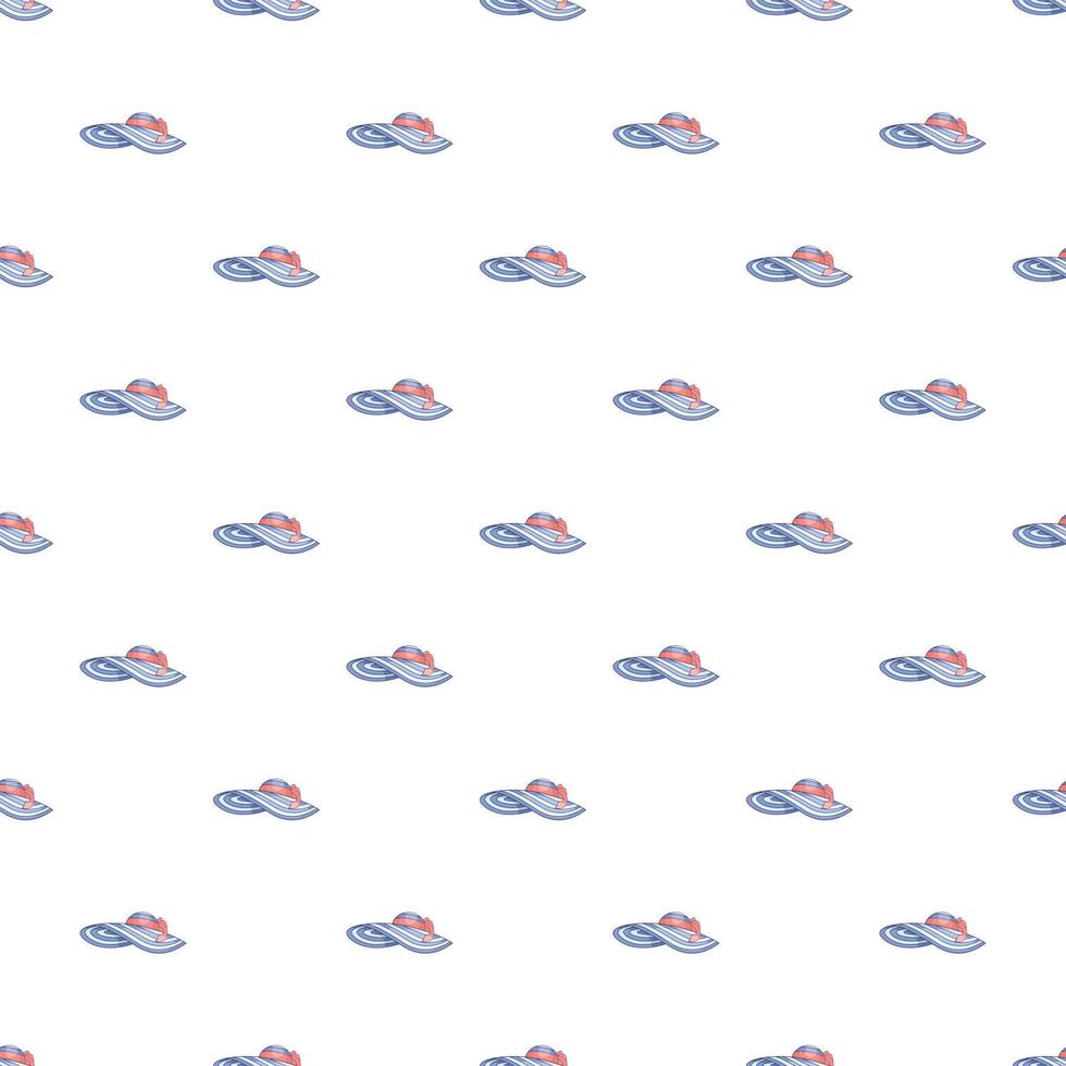 Beach hat pattern, cartoon style vector