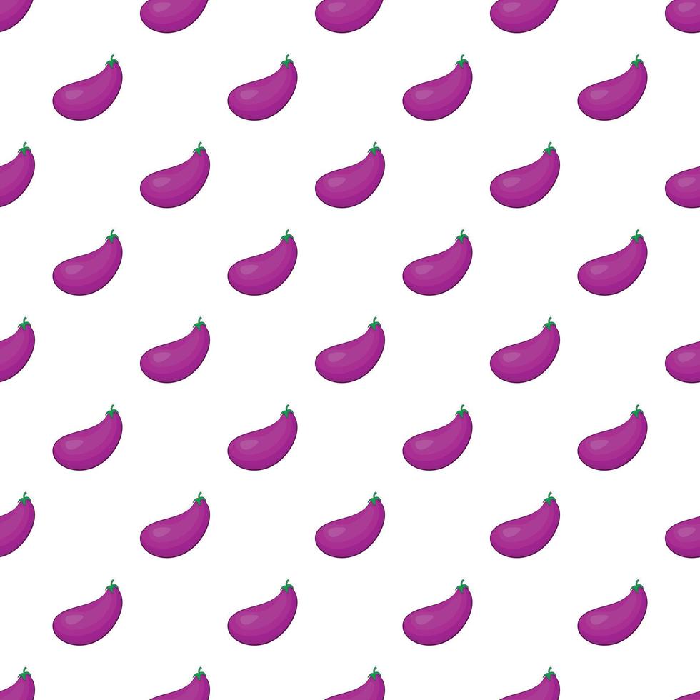 Eggplant pattern, cartoon style vector