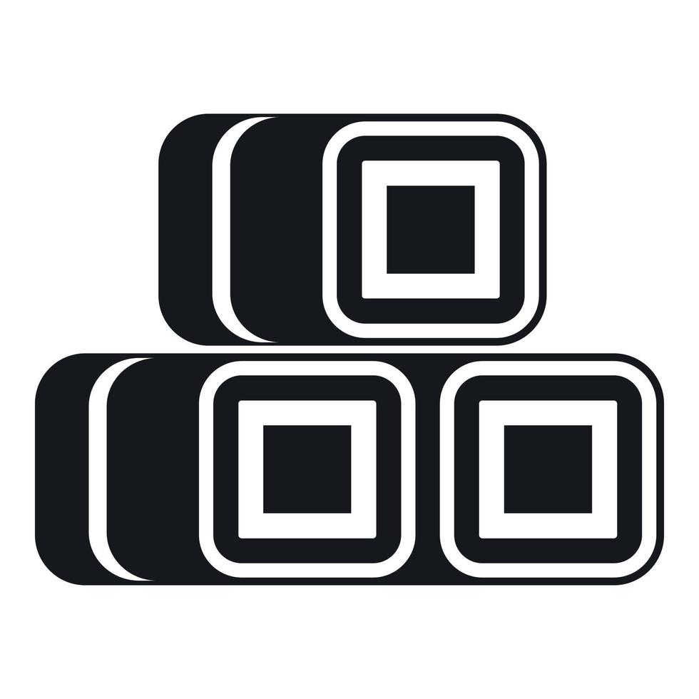 Hay bundles icon, simple style vector