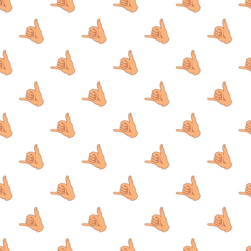 Gesture surfing pattern, cartoon style vector