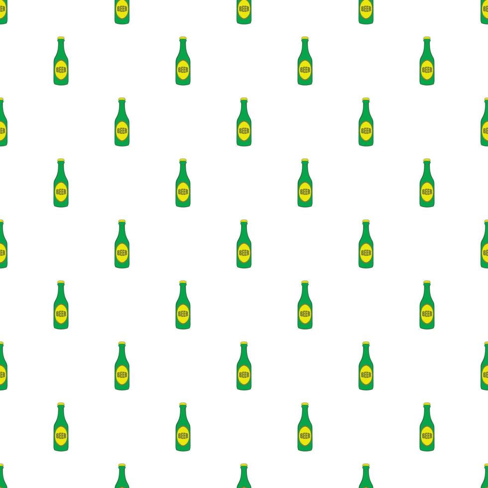 Bottle of beer pattern, cartoon style vector