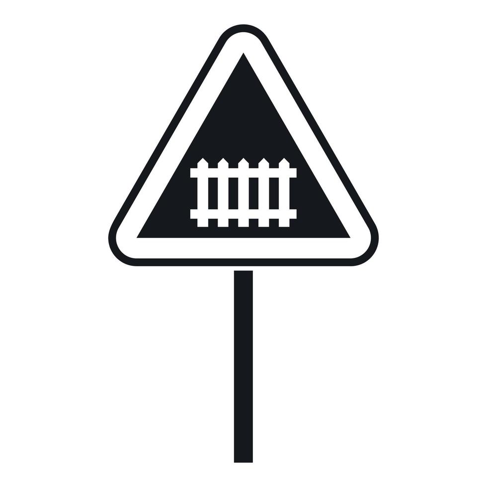 Warning road sign icon, simple style vector