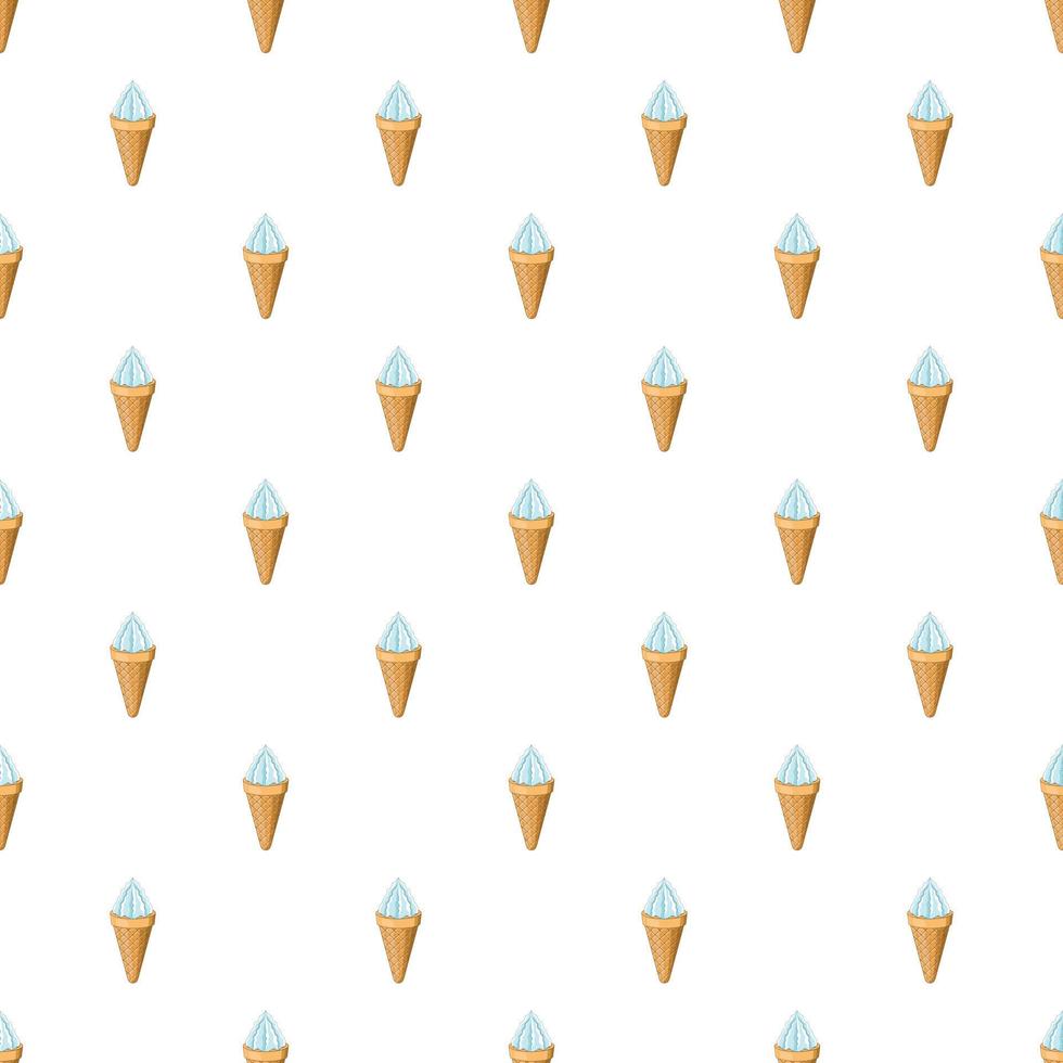 Vanilla ice cream in a waffle cone pattern vector