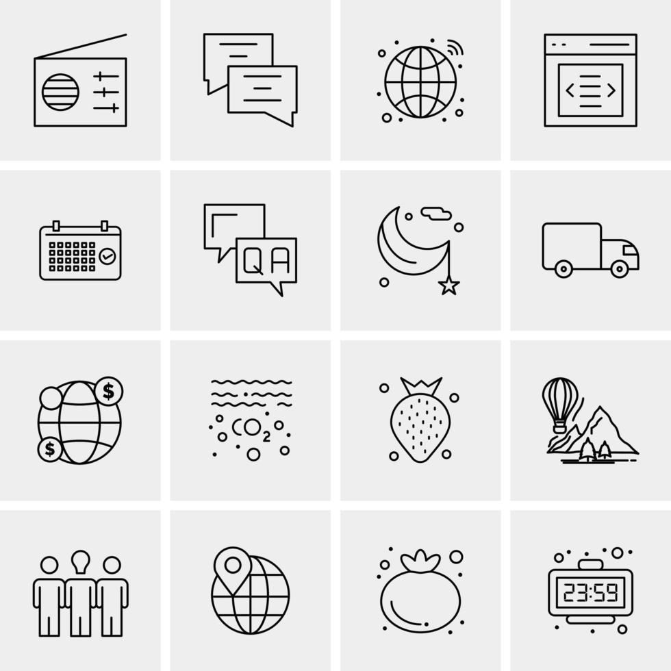 16 iconos de negocios universales vector ilustración de icono creativo para usar en proyectos relacionados con la web y dispositivos móviles