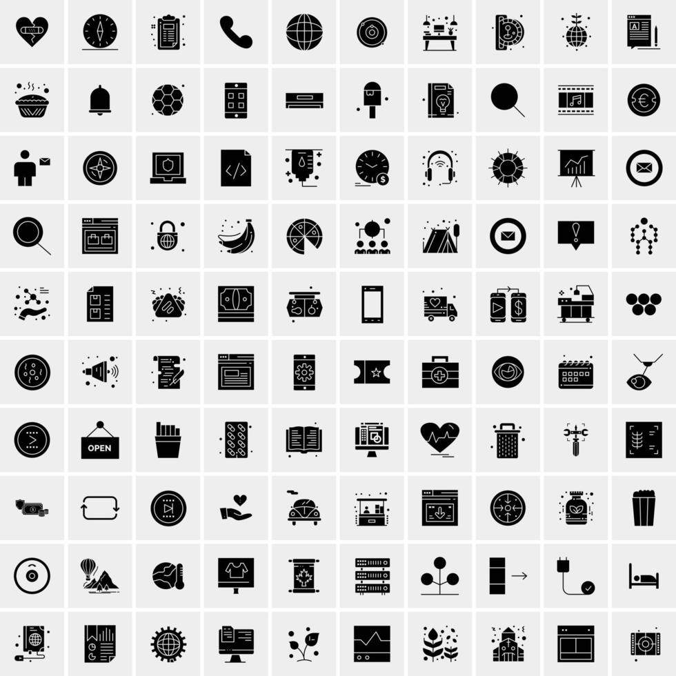 Set of 100 Universal Icons vector