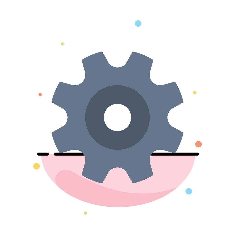 Cogs Gear Setting Wheel Abstract Flat Color Icon Template vector