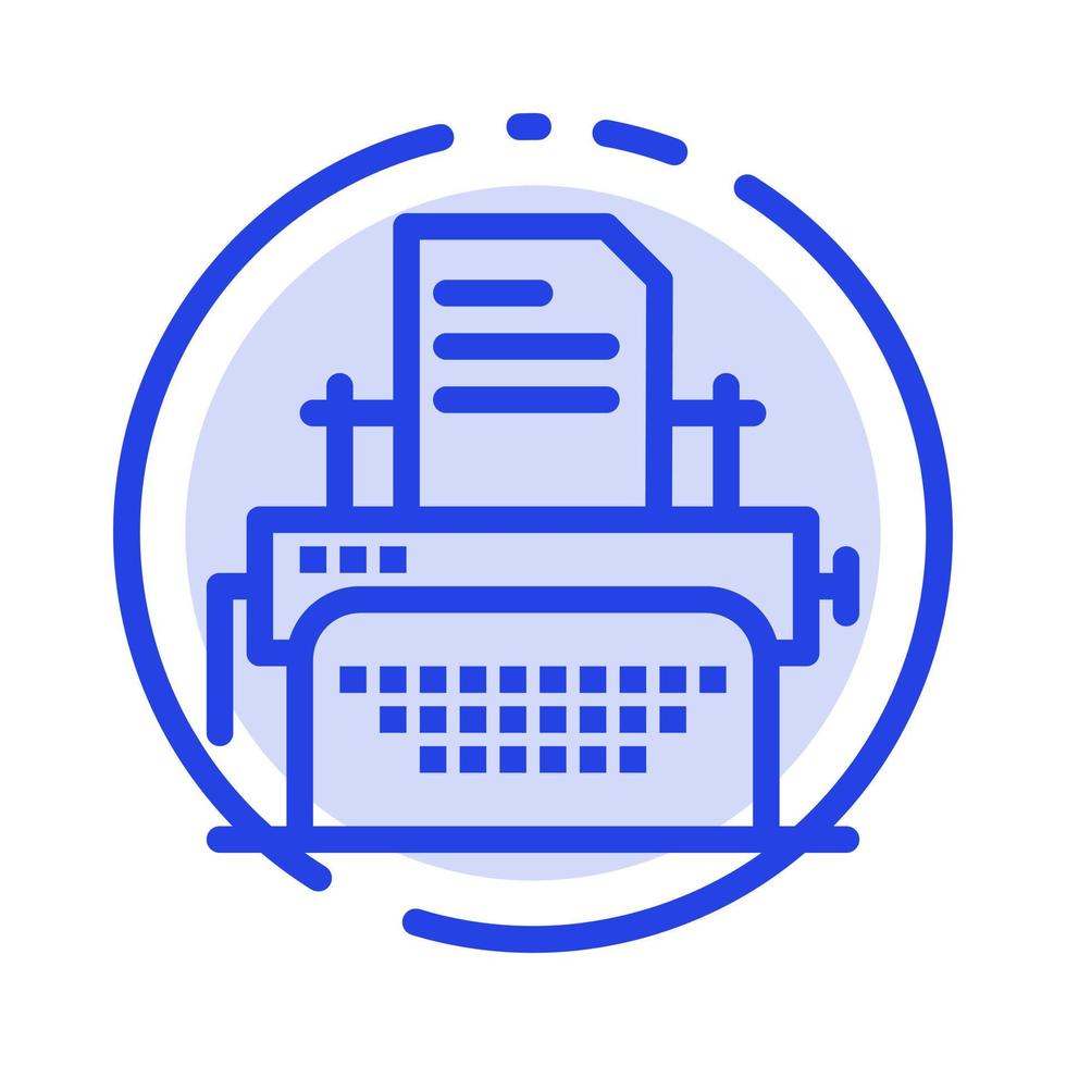 Printer Fax Print Machine Blue Dotted Line Line Icon 14700328 Vector