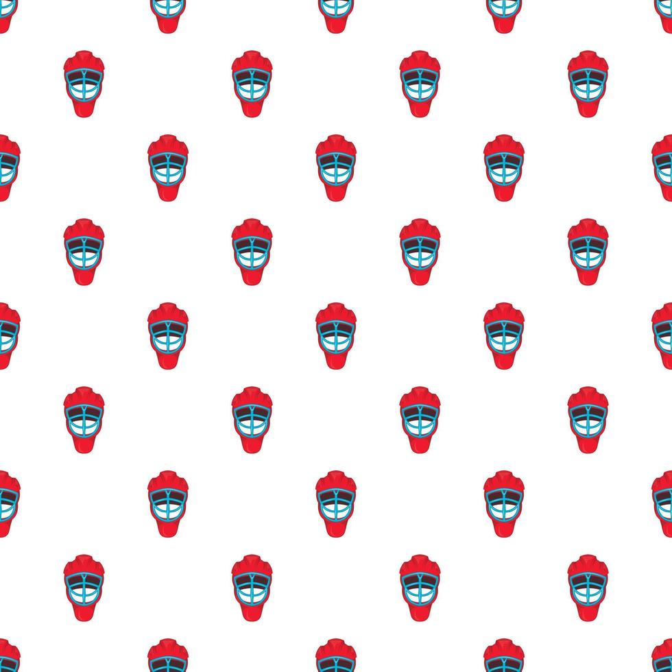 Hockey helmet pattern, cartoon style vector