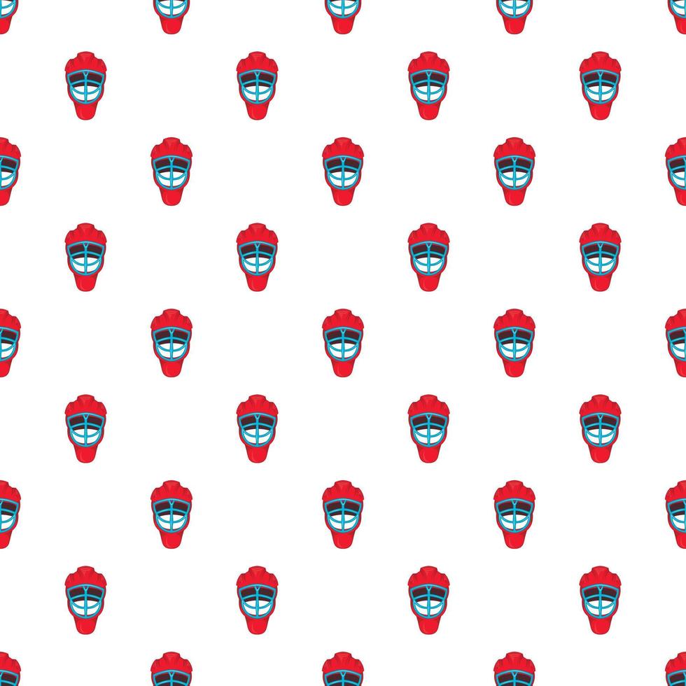 Hockey helmet pattern, cartoon style vector