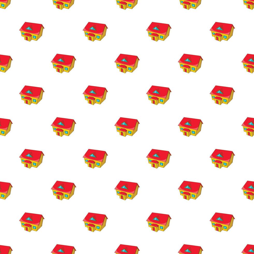 Large house with attic pattern, cartoon style vector