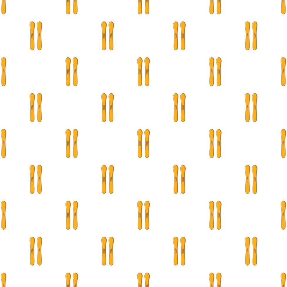 Ski pattern, cartoon style vector