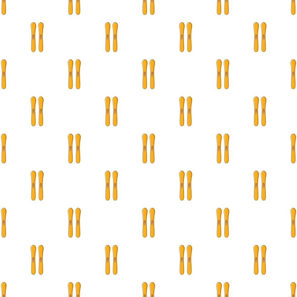 Ski pattern, cartoon style vector