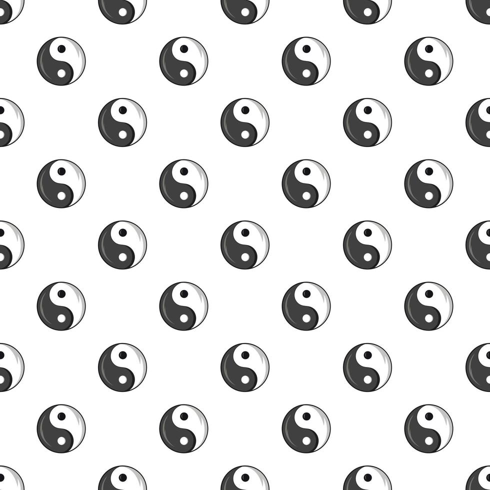 Sign yin yang pattern, cartoon style vector