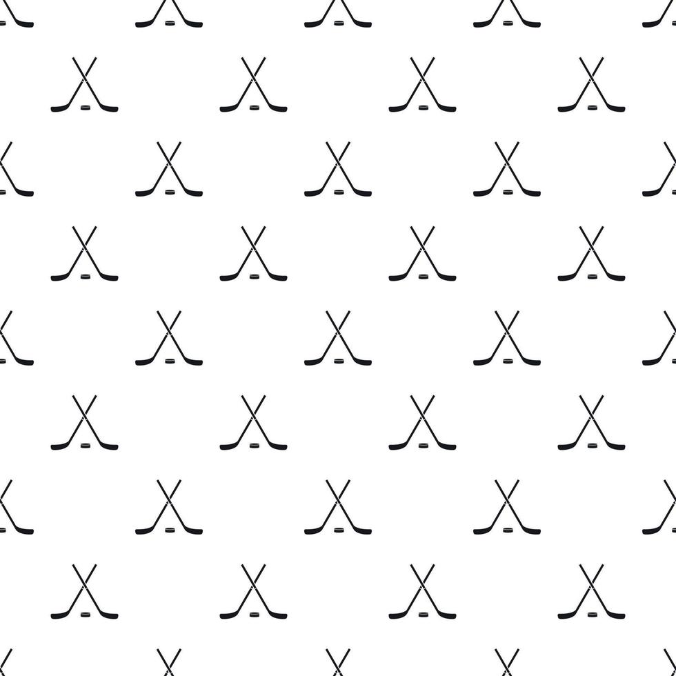 Crossed hockey sticks and puck pattern vector