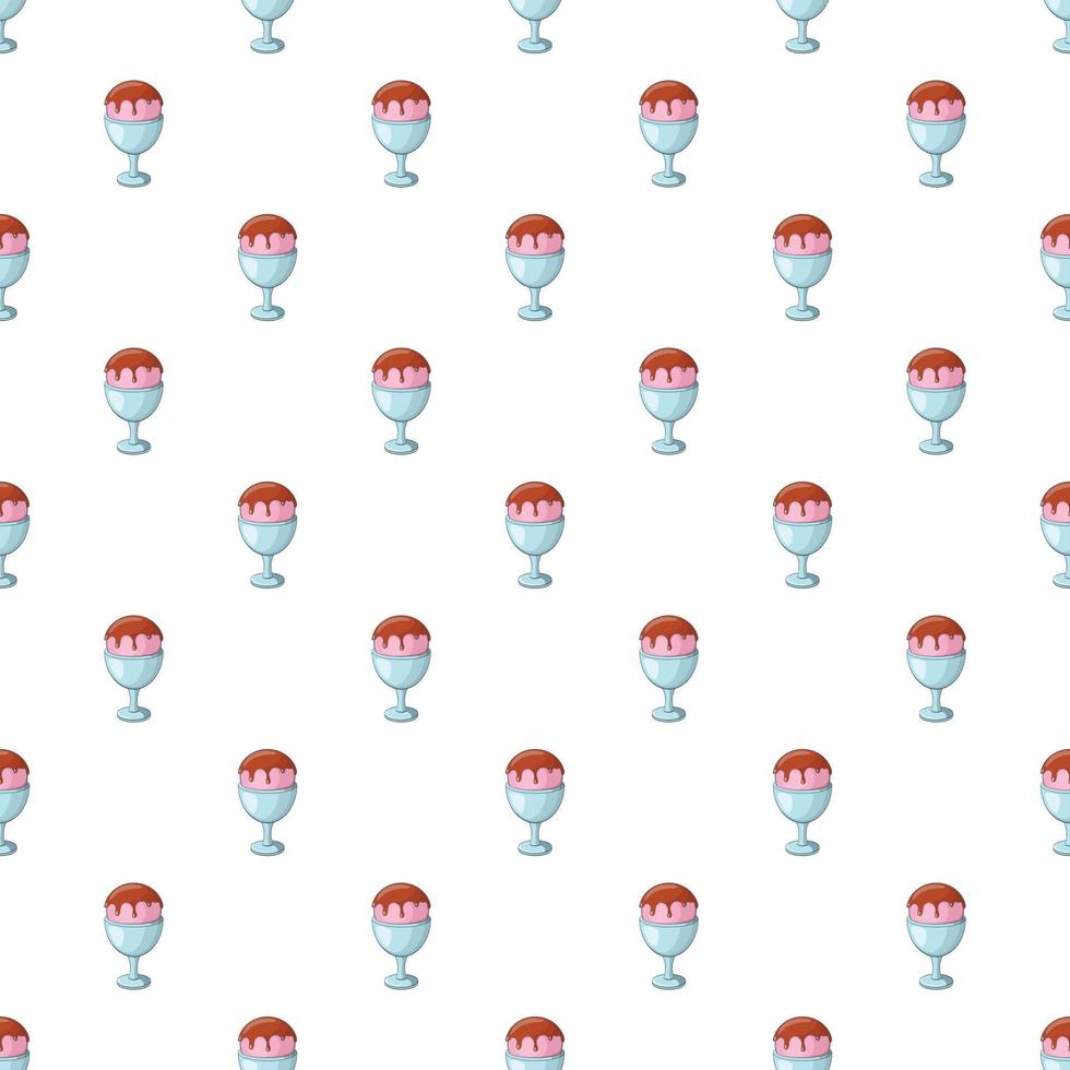 Ice cream with chocolate sauce in bowl pattern vector