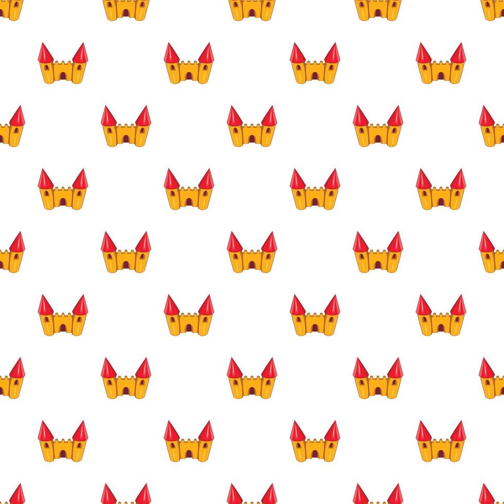 Toy castle pattern, cartoon style vector