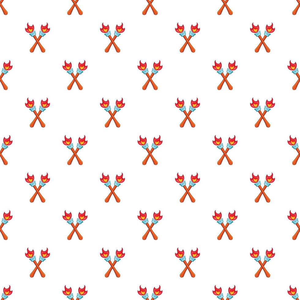 Two torches pattern, cartoon style vector