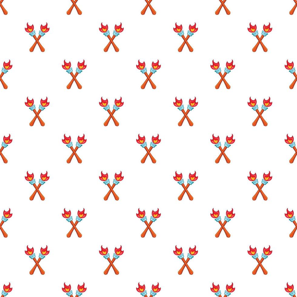 Two torches pattern, cartoon style vector