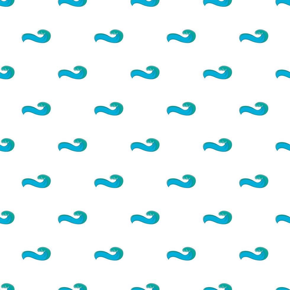 Blue sea wave pattern, cartoon style vector