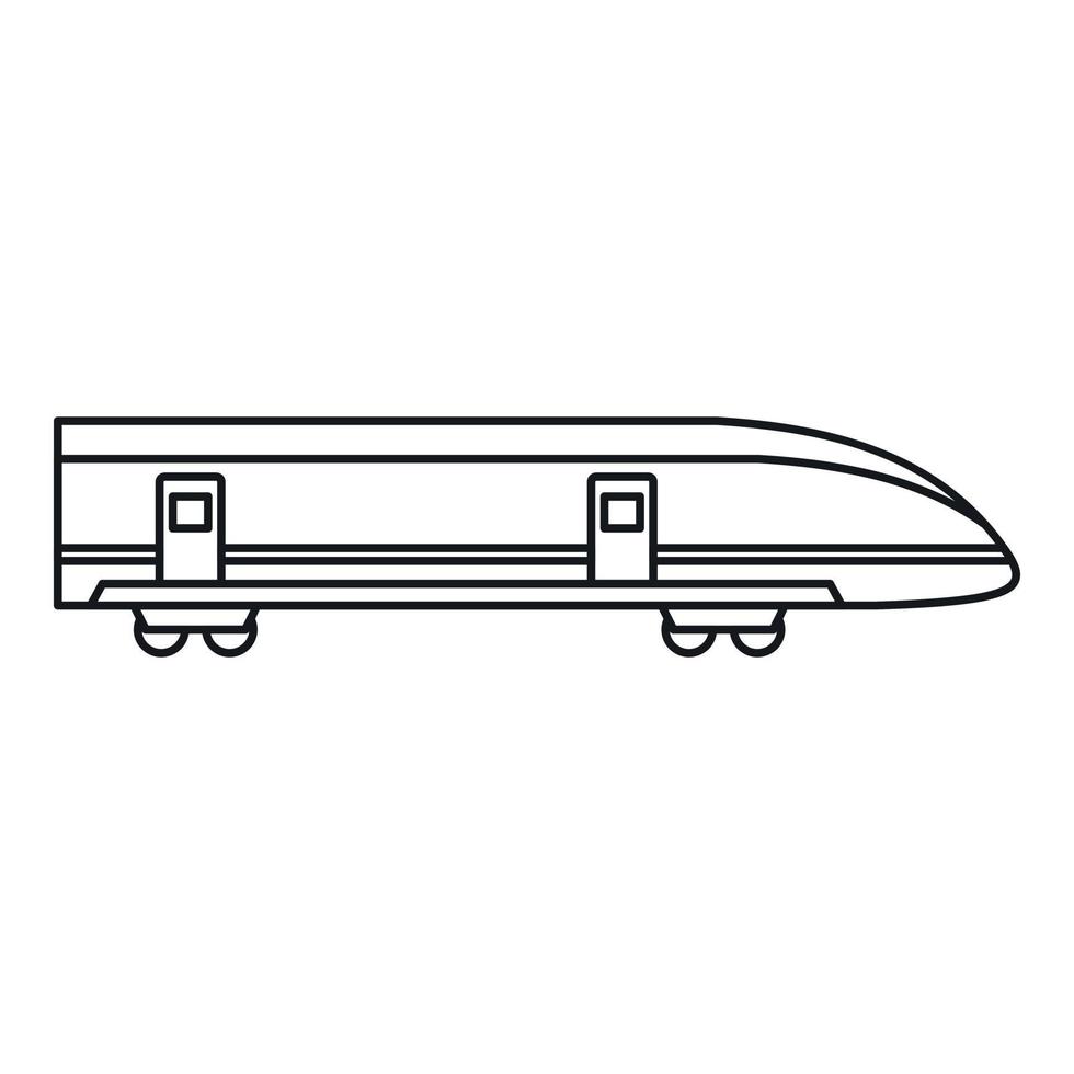 Modern high speed train icon, outline style vector