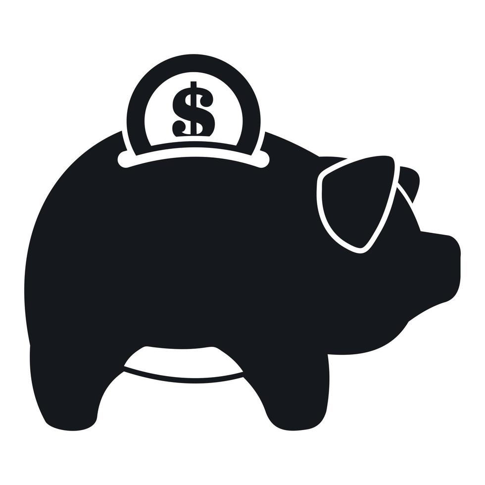 Pig money box icon, simple style vector