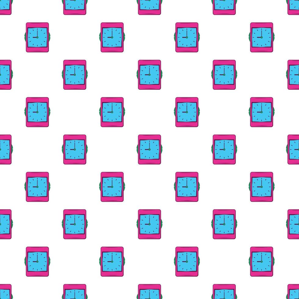 Wall clock pattern, cartoon style vector