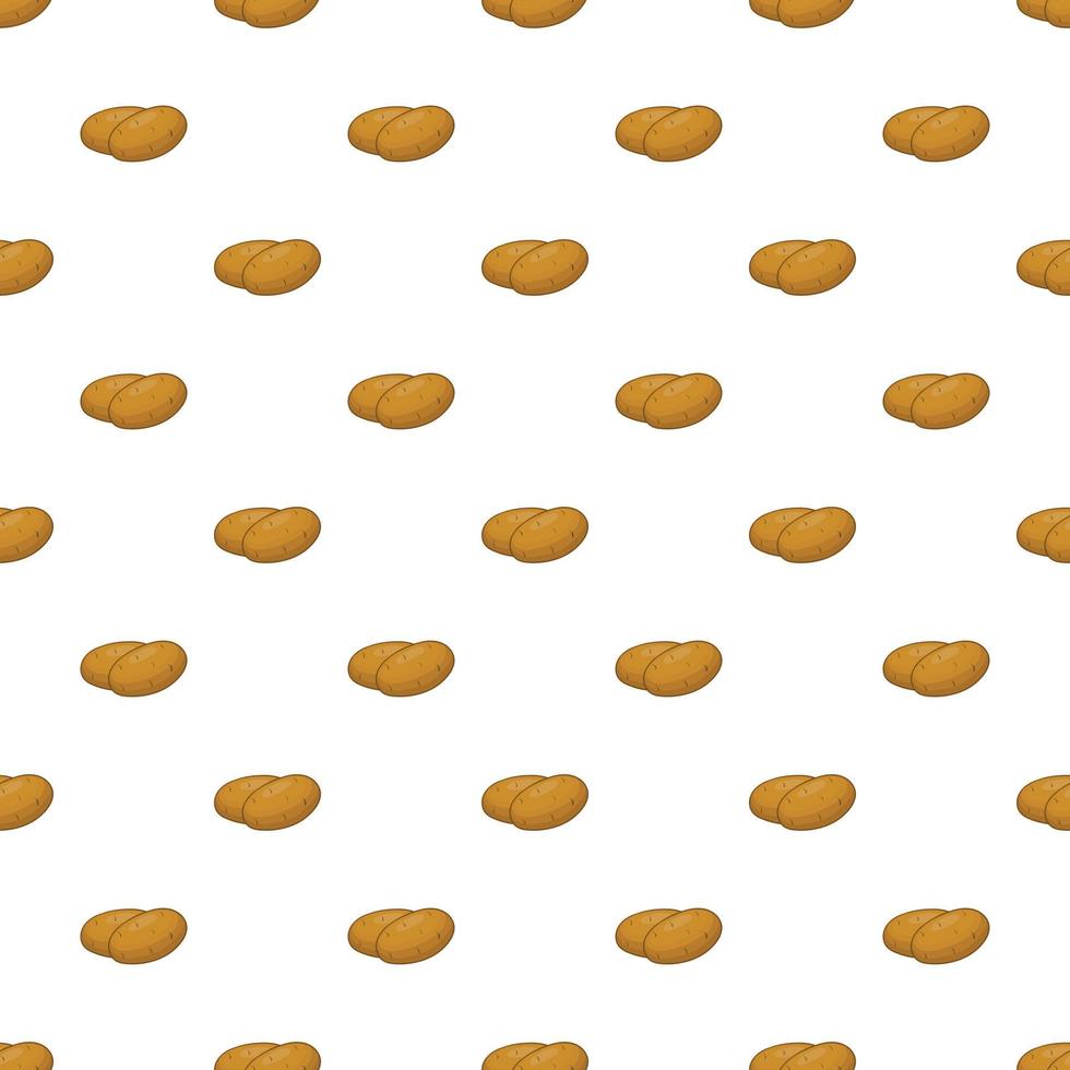 Fresh potato pattern, cartoon style vector