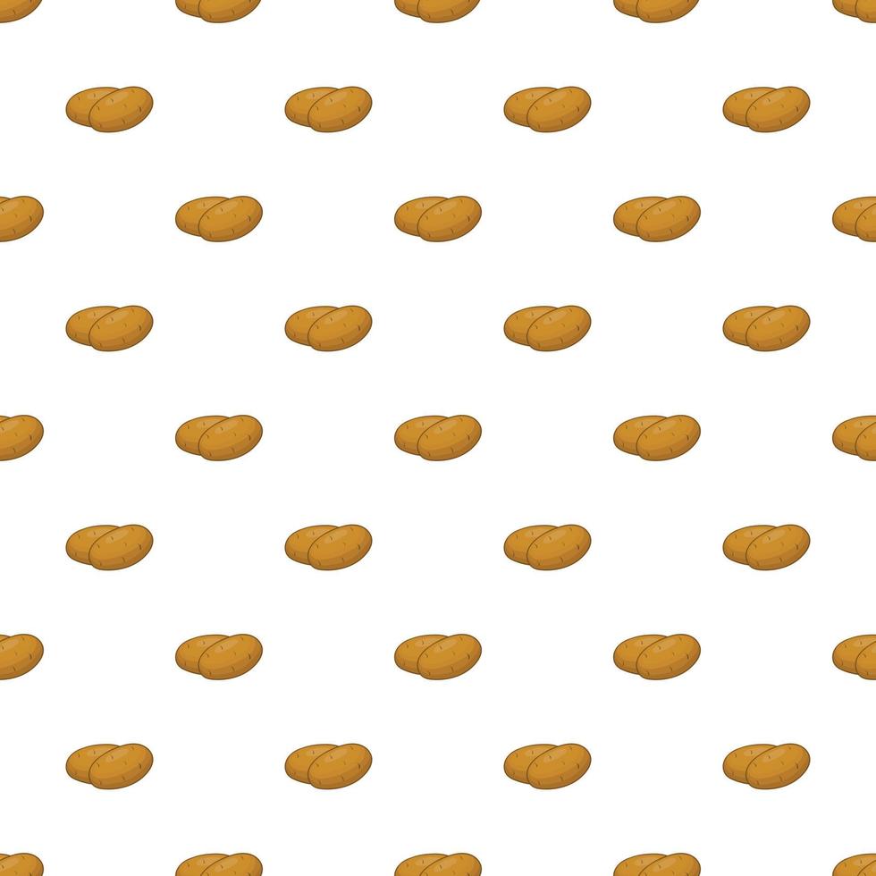 Fresh potato pattern, cartoon style vector