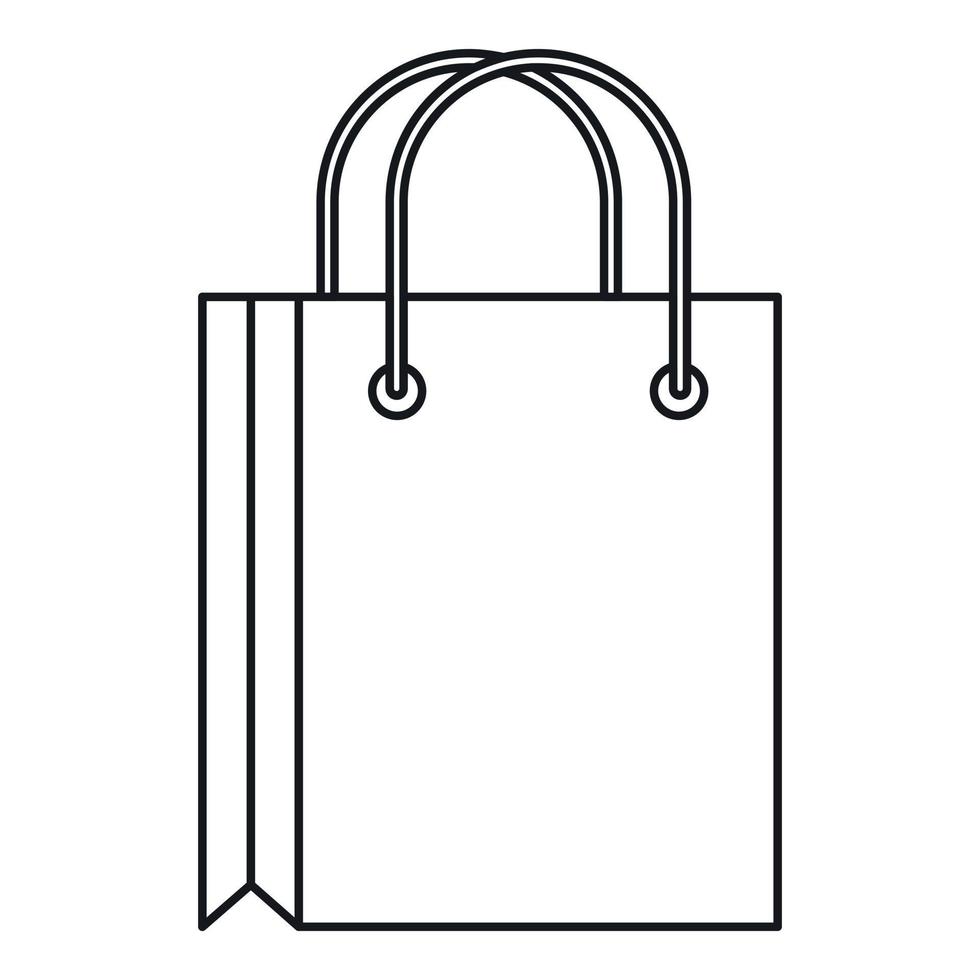 icono de bolsa de compras, estilo de esquema vector
