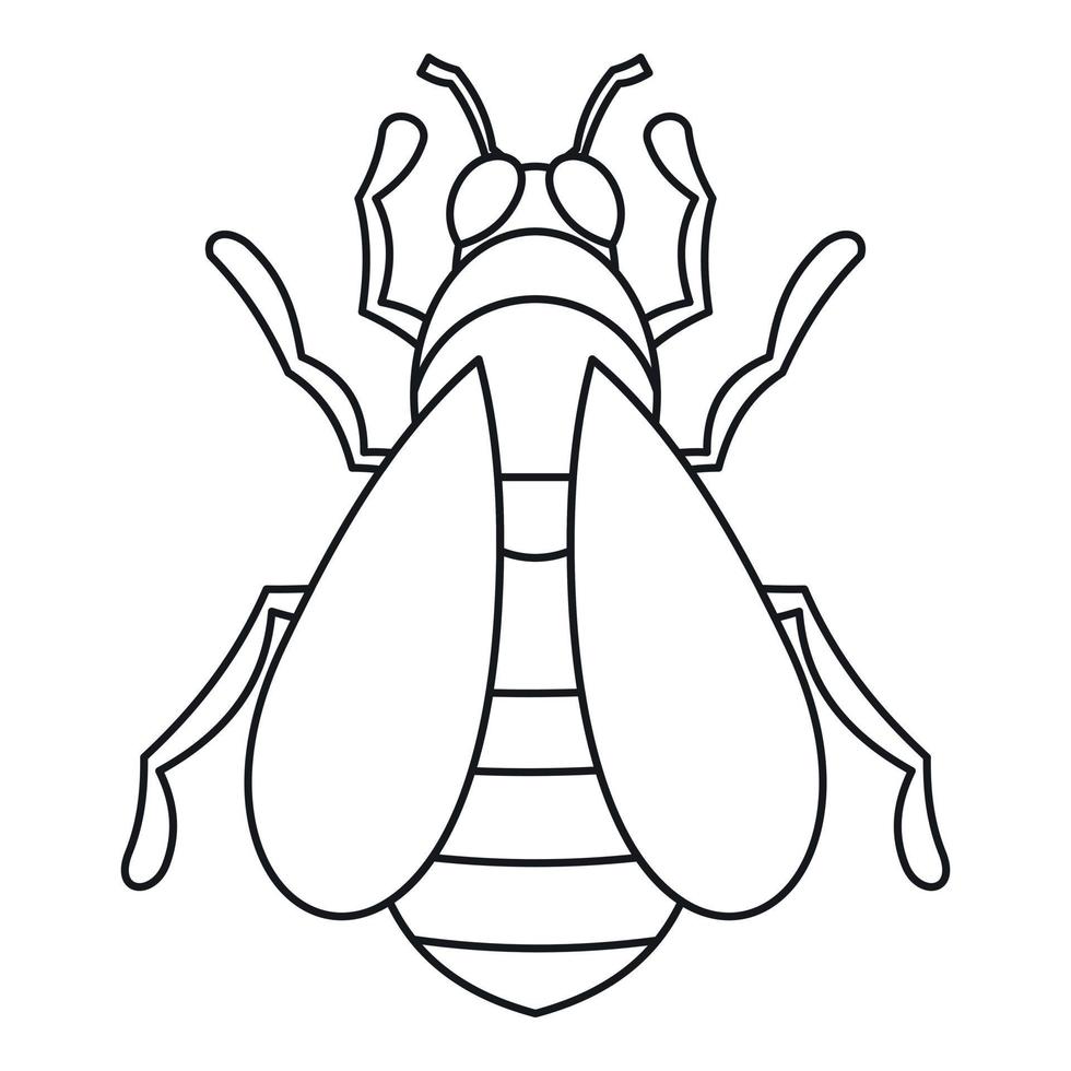 Bee icon, outline style vector