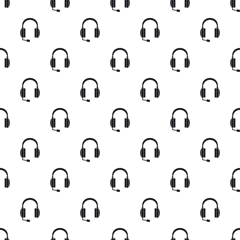 Headphones pattern, simple style vector