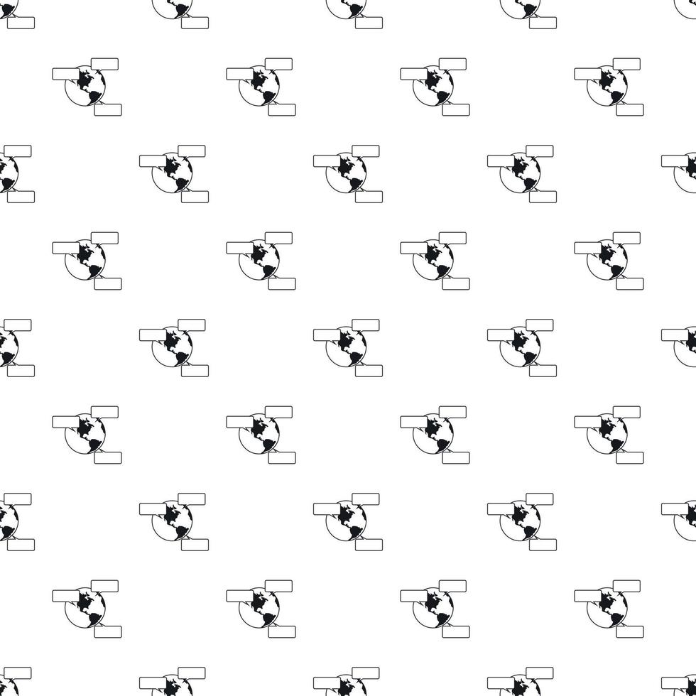Globe and empty speech bubbles pattern vector