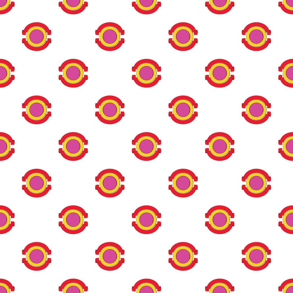 Round decorative label pattern, cartoon style vector