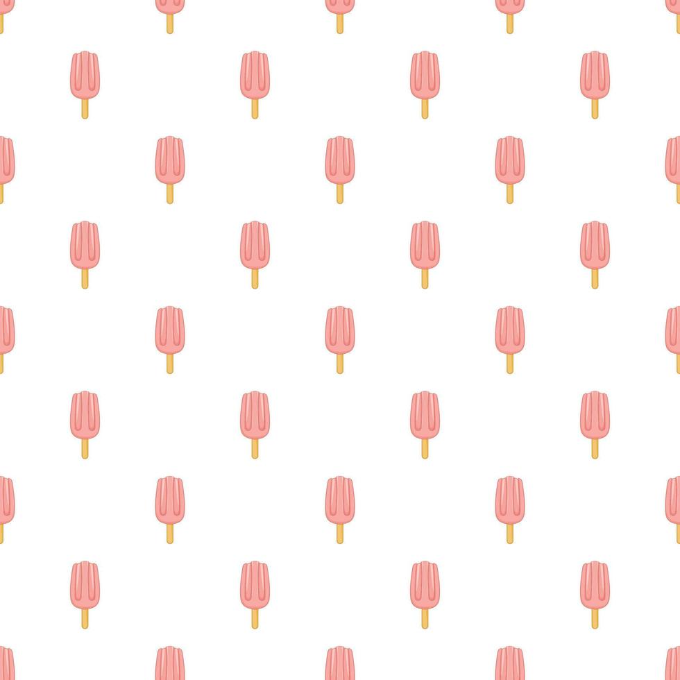 Pink ice cream pattern, cartoon style vector