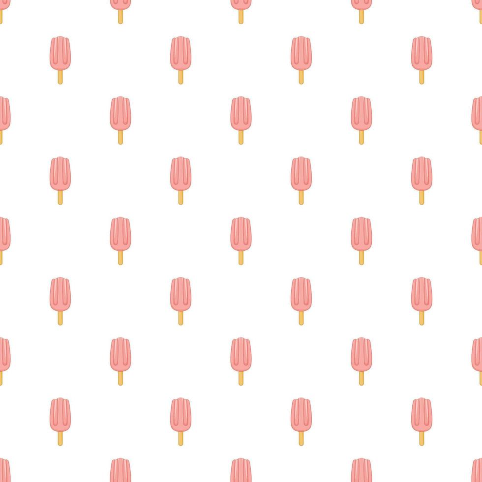 Pink ice cream pattern, cartoon style vector