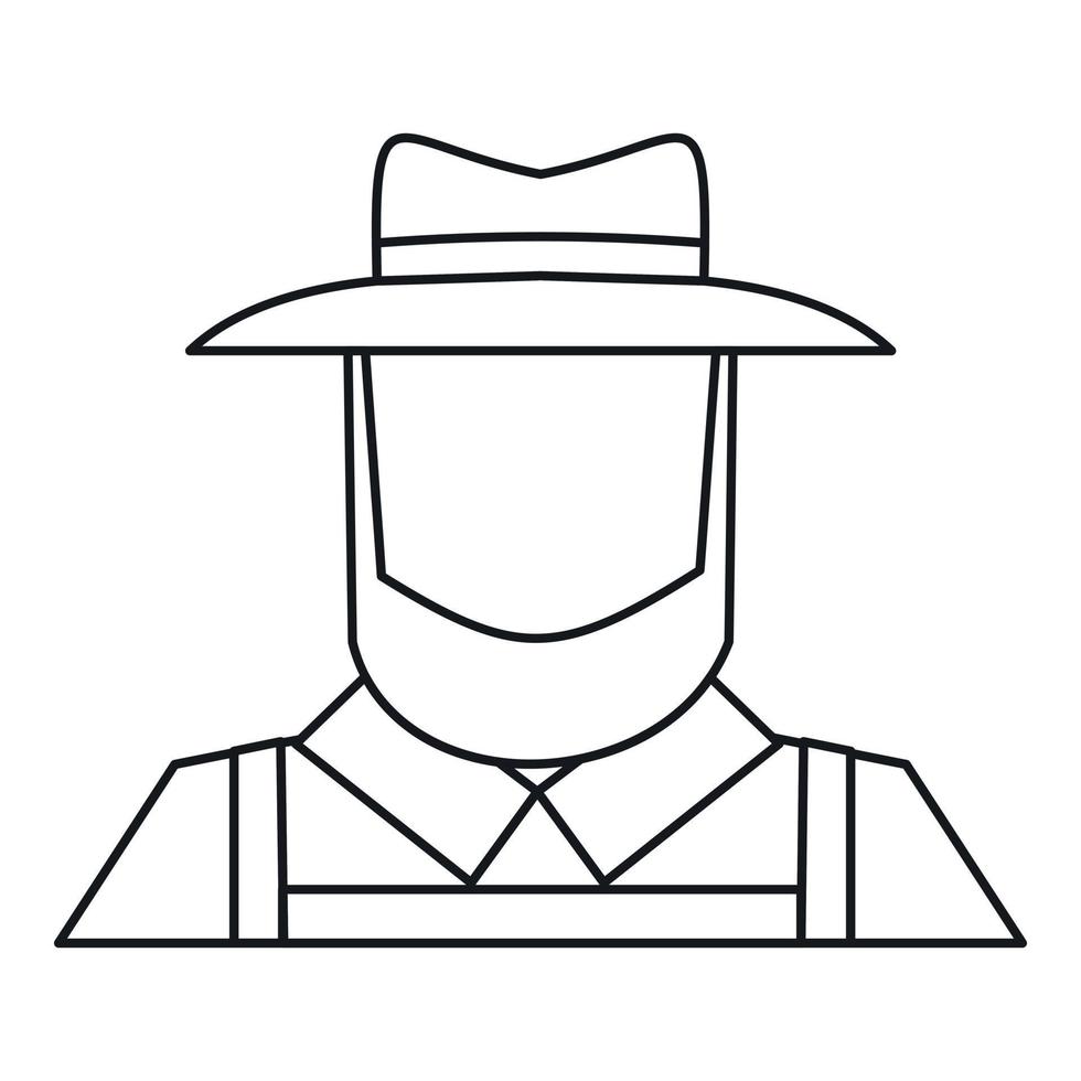 Farmer icon, outline style vector
