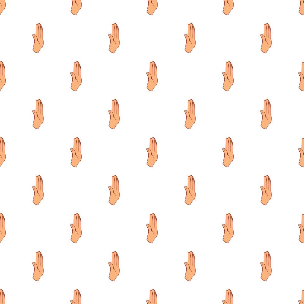 Palm up pattern, cartoon style vector