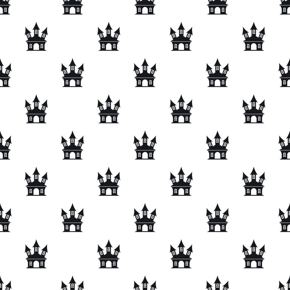 Witch castle pattern, simple style vector