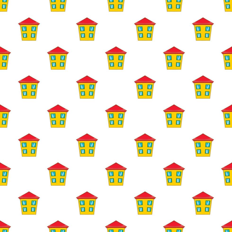 Two storey house pattern, cartoon style vector