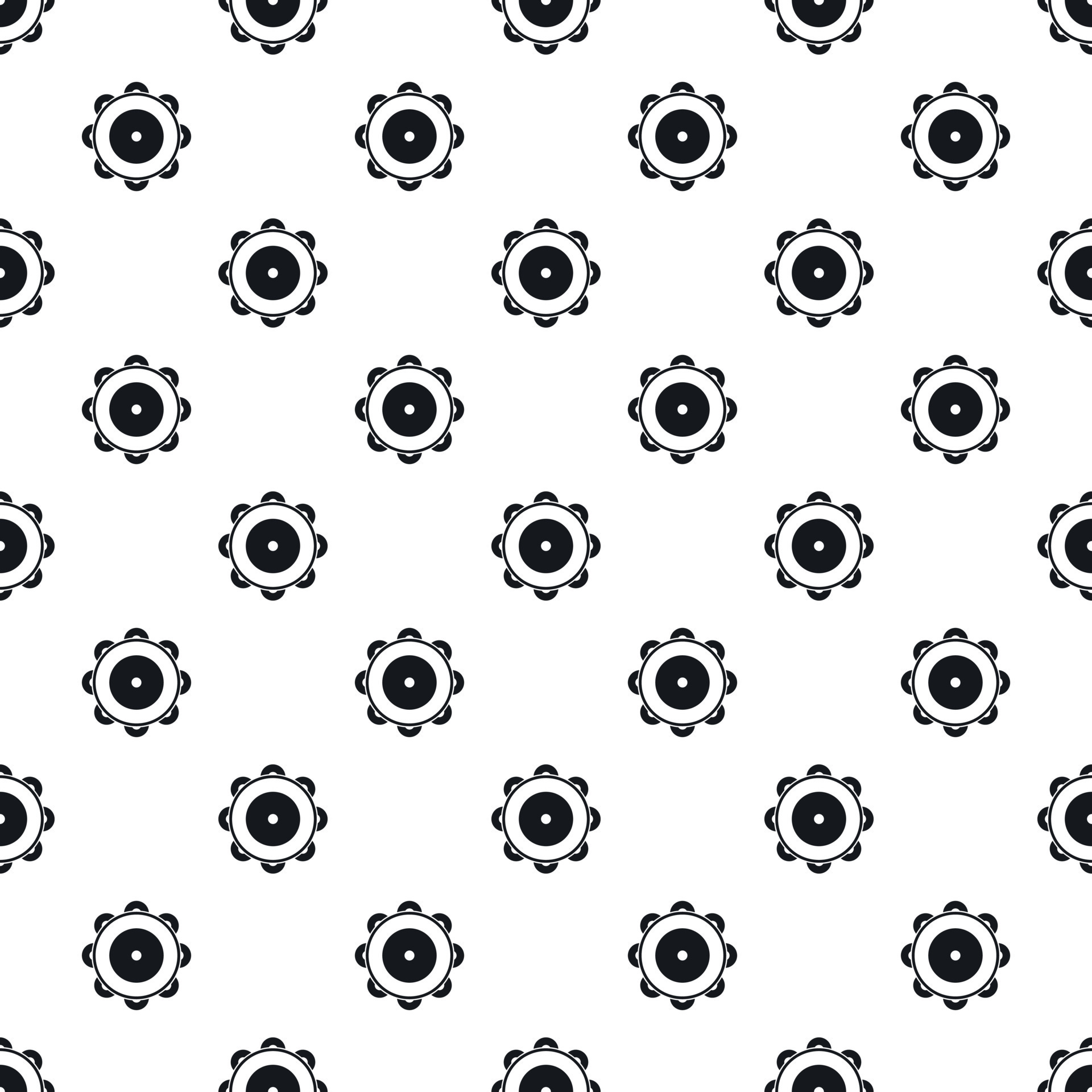 Tambourine pattern, simple style 14700570 Vector Art at Vecteezy